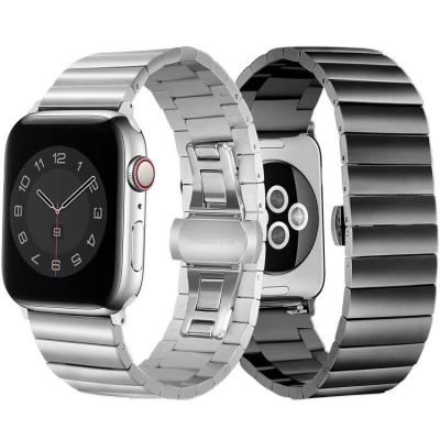 China Luxury Stainless Steel Fashion Pearl Metal Stainless Steel New One Watch Band For Apple Watch 40MM 44MM for sale