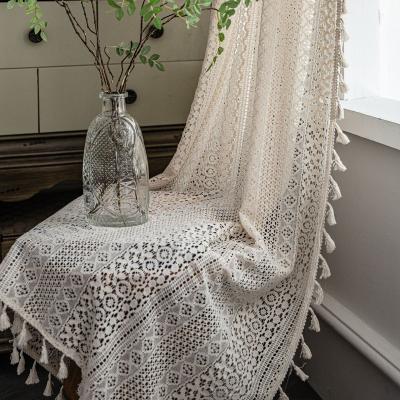 China French White Decoration Lace Living Room Drapes Sheer Tulle Curtains Lace Trim For Home Bedroom Windows for sale