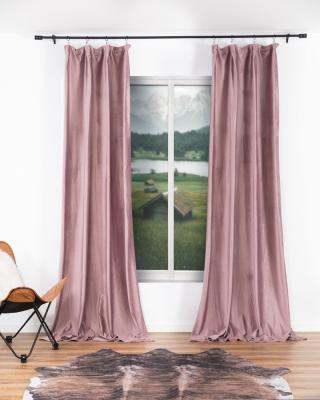 China Flat Window Velvet Window Curtain And Fabric Blackout Solid Color for sale