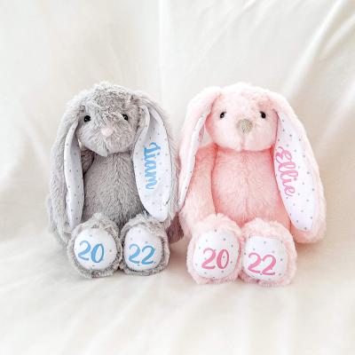 China Bunny Long Eared Plush Rabbit Heat Transfer Rabbit Toy Hot Selling Easter Plush Doll Heat Sublimation Rabbit Kids Gift for sale