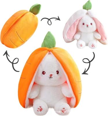 China Children Gift Kids Toy Carrot Bunny Strawberry Carrot Turned Into Rabbit Fruit Stuffed Rabbit Animal Plush Toys Rabbit Doll Turned Into Fruit for sale