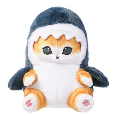 China Kids Gift Kids Toy Shark Cat Plush Toy Blue Shark Stuffed Toys Tiger Shark Cats Stuffed Animal Cat Charm Fried Shrimp Plush Doll Bag Key Chain for sale