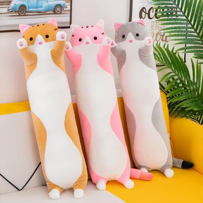 China Gery Long Cat Plush Toys Pink Toy Squish Cat Plush Pillow Brown Sleeping Body Kitten Stuffed Pillow Kids Gift Long 50cm 110cm Long Cat Dolls for sale