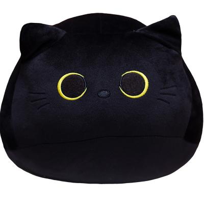 China Luxury Black Toy Black Kitten Baby Kid Sleep Pillow Plush Stuffed Toy Soft Cat Plush Pillow Children Kids Gift Around Small Soft Stuffed Pillow for sale