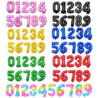 China Gift Toy 16inch/32inch/40inch Helium Numbers Letters Balloon Happy Birthday Decoration Party Foil Balloons for sale