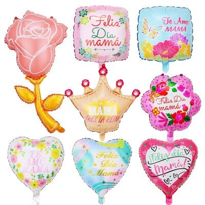 China New Latex Mother's Day Atmosphere Spanish Heart-Shaped Layout Aluminum Foil Balloon 18Inch Aluminum Film for sale