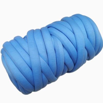 China High Quality Elastic 2.5cm Velvet Tube Yarn Giant Arm Knitting Chunky Yarn Braid Machine Washable Yarn 1000g Large for sale