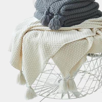 China New Nordic Jacquard Wind Sue Knitted Ball Blanket Office Air Conditioning Nap Woolen Blanket Blanket Sofa Leisure Leisure for sale