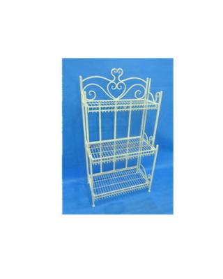 China Sustainable Cheap Vintage Household White Metal Folding Shelf For Storage for sale