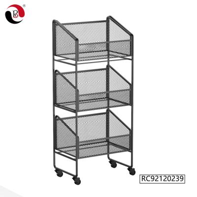 China Shop With 4 Wheels Shop Standing 3 Display Stands Rack For Wholesales Retail Metal for sale