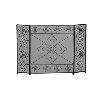 China Black Rolled Guard Fireplace Screen For Flame Prevention Fireplace Screen With Doors RD9209212 for sale