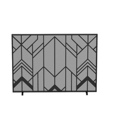 China CLASSIC Fireplaces Guard & Wrought Iron Brass Mesh Fire Spark Fireplace Screen for sale