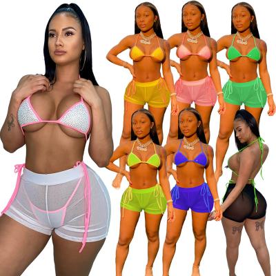 China Plus Size 2021 Summer Halter Lace Up Swimwear Plus Size Women Bikini Beach Backless Swimsuit For Women for sale