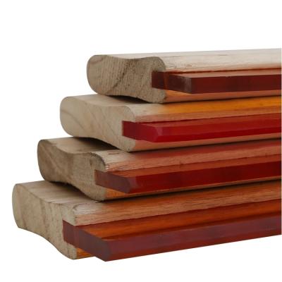 China Hot Sale Abrasion Resistance 85A Hardness Wood Handle Screen Printing Squeegee for sale