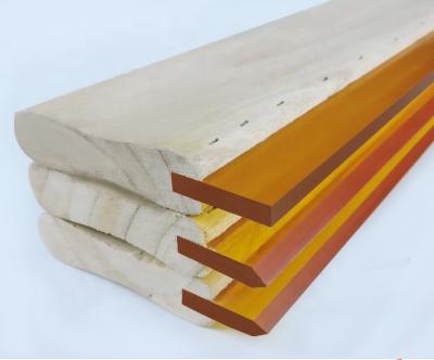 China Hot Sale Abrasion Resistance Low Hardness Wood Screen Printing Squeegee for sale