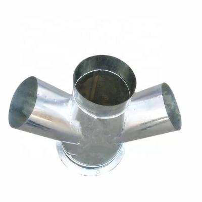 China Air Conditioning System Duct Duct Fitting Galvanized Sheet Y Branch Tee 3 Way Air Duct Fittings for sale