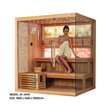 China Computer Control Panel Steam Sauna Heater Home Use Infrared Sauna Luxury Indoor Cedar Wood Sauna Dry Room for sale