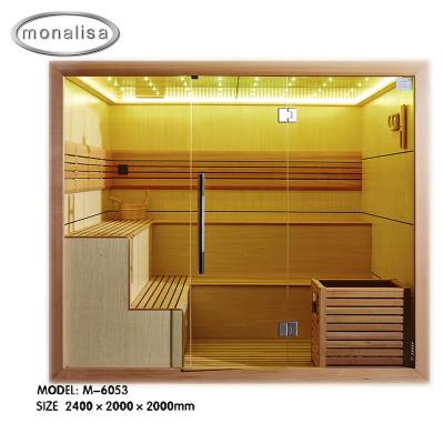 China Customized Traditional Computer Control Panel Steam Room Indoor Infrared Dry Steam Baths Shower Wood Sauna Room for sale