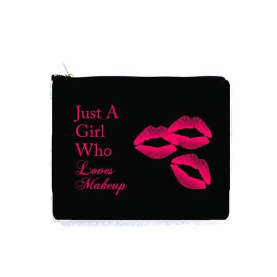 China Eco-friendly Makeup Bag Women Small Pocket Eco-friendly Cosmetic Gift Print Cotton Wholesale Custom Canvas OEM Fashionable Tropical Logo for sale