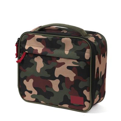 China Hot Selling Waterproof Kids Lunch Bag Polyester Camouflage Color Cool Bag With Hand Strap For Cooling And Hot Food for sale