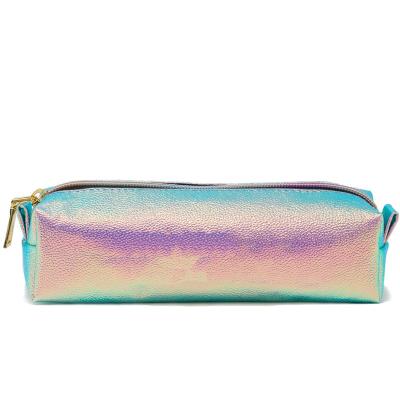 China Durable Colorful Glitter Makeup Pencil Case School Laser Laser Stationery Pouch Shiny Pen Bag For Girls Boys for sale