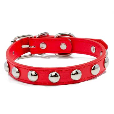 China Cheap PU Stocked Cat Dog Collar Anti Bite Spike Rivet Adjustable Pet Collar hot sale for sale