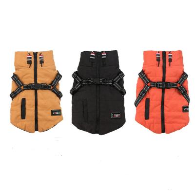 China Stocked Warm Sale Pet Sweater Harness Set Solid Extra Warm Medium Small Dog Winter Coat Pet Clothes Pet Jacket for sale