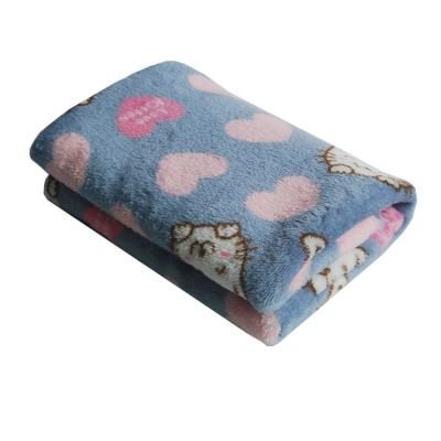 China Hot Selling Online Stocked Printed Plush Pet Throw Blanket Soft Warm Cat Dog Blanket Mat Pet Bed for sale