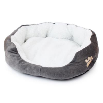 China Hot Selling Online Plush Paw Print Warm Cat Puppy Dog Bed Cute Soft Stocked Pet Room for sale