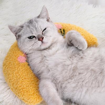 China Cute Shape Stocked Cat Puppy Dog Cuddling Pillow From Cat Pillow Machine Wash Moon Hot Selling Online for sale