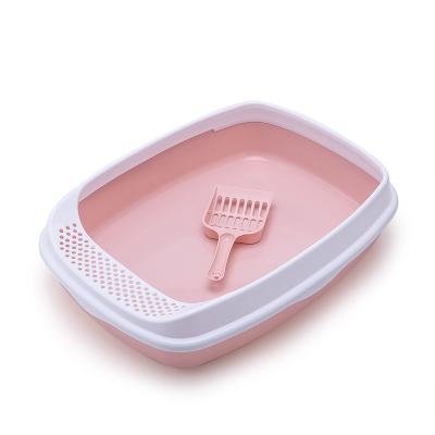 China Pet Cat Toilet Cat Litter Box Tray With Litter Shovel Scoop Medium Size Stocked for sale