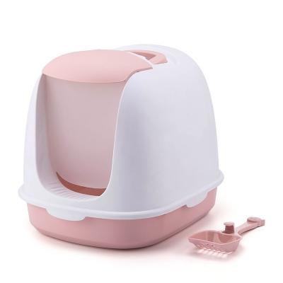 China Full Closure Pet Cat Toilet Cat Litter Box Stocked Tray With Scoop Scoop for sale