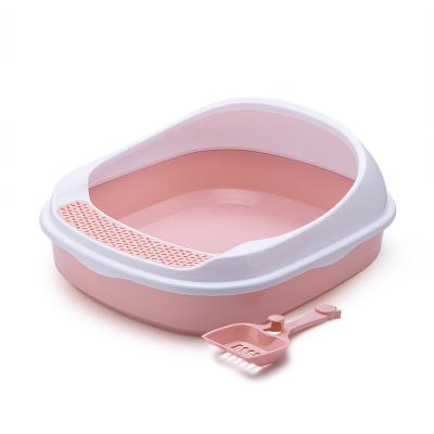 China Pet Stored Cat Toilet Cat Litter Box Tray With Litter Shovel Scoop for sale