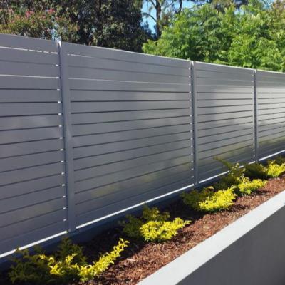 China Easily Assembled Horizontal Aluminum Slat Fence Panels For Garden Yard Balcony Metal Fence Home Modern Design for sale