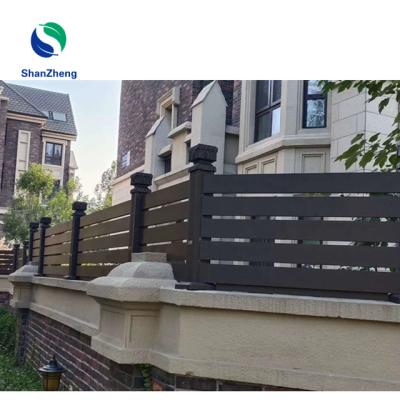 China Easily Assembled Horizontal Or Vertical Aluminum Slats Barrier Metal Security Fence For Modern Garden Balcony Fence for sale