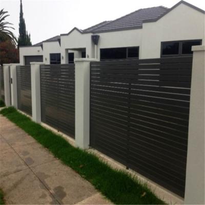 China Front Garden Fence Security Systems Easily Assembled Modern Aluminum Horizontal Slats Or Vertical Slats Barrier for sale