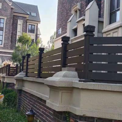 China Easily Assembled Aluminum Slats Fence Ideas Horizontal Or Modern Design Vertical Barrier With High Security Metal Barrier for sale