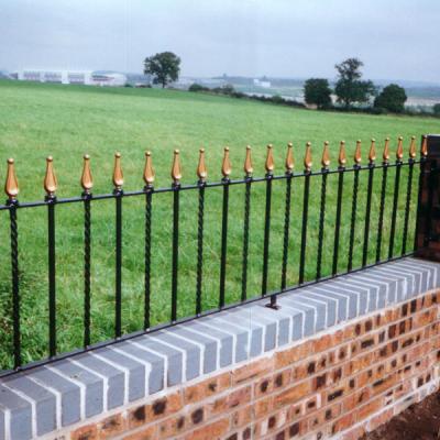 China Easily Assembled Private Wrought Iron Porch Rails With Decorative Wrought Iron Ornaments Steel Fence for sale