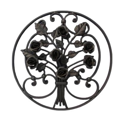 China Easily Compiled Iron Door Decoration Design Ornaments Wrought Iron Groupware Component Wrought Parts For Wrought Iron Doors for sale