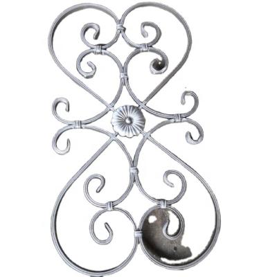 China Easily Assembled Decorative Wrought Iron Forged Steel Ornamental Panels for Wrought Iron Gate or Fence Decoration Ornament GroupWare for sale