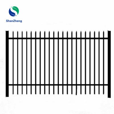 China Residential 2 Rails Easily Assembled Break Through Top Wrought Iron Fence For Garden Use Metal Fence for sale