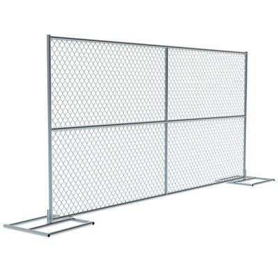 China Construction Metal Fence Panel Temporary Fence Easily Assembled Movable Chain Link Filled for sale