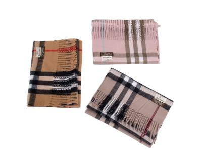 China Rulan plaid design wholesale 34*190cm soft luxury pashmina long cashmere feel winter custom scarves for sale