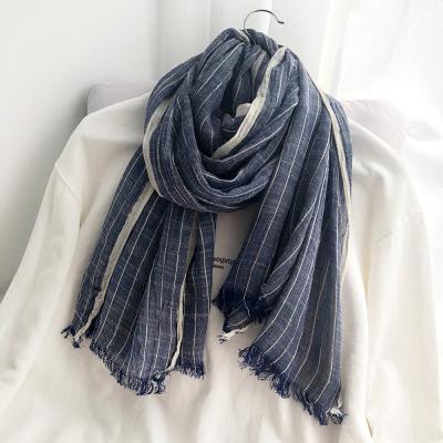 China 2021 Yiwu Supplier Simple Design Long Thick Canvas Scarves For Women for sale