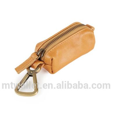 China Tan Leather Pet Accessory Poop Bag Holder Sustainable Waste Dispenser for sale