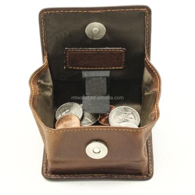 China Genuine Leather Conveniently Euro Leather Coin Purse,Eco-Friendly Square Strature Coin Bag with Magnetic Snap Closer for sale