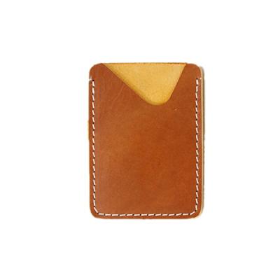 China Vintage Promotional Gift Stick Smartphone Back Cover Pocket Card Holder Cell Phone Genuine Leather Wallet for sale