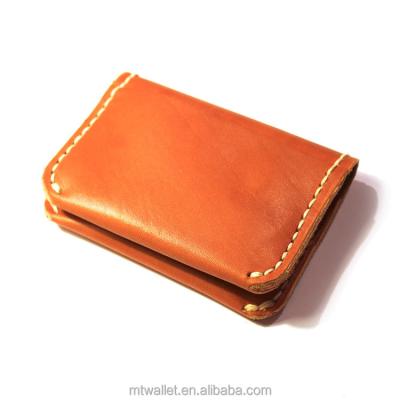 China Business Bi-fold Genuine Leather Leather Card Holder for sale