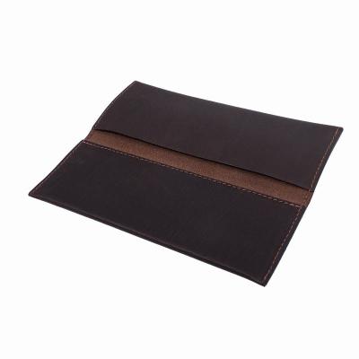 China Checkbook Cowhide Leather Check Book Cover Vintage Leather Book Covers for sale