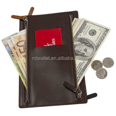 China High Quality Handmade Genuine Saffiano Leather Travel Wallet Travel Currency Wallet for sale